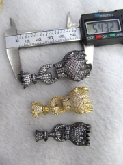 40-50mm Micro Pave Diamond CZ Leopard Panther Head Clasps, Micro Pave Cubic Zirconia, Jewelry Clasp & Hook 1pcs