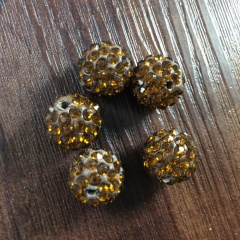10 pcs 12 mm Shamballa Beads Shamballa Bracelet Shamballa Pendants Paved Crystal brown