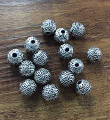 20 pcs 9mm Tibetan ,Antique Silver Beads , Metal Beads , Metal Spacer, Tibetan Style Beads , Crafted supplies findings,diy
