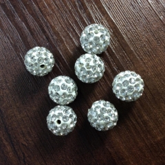 10 pcs 12 mm Shamballa Beads Shamballa Bracelet Shamballa Pendants Paved Crystal white