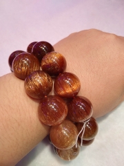 AAA grade  Natural Golden Rutilated quartz Round Bracelet jewelry8inch for gift 10\12\14\16\18\20mm