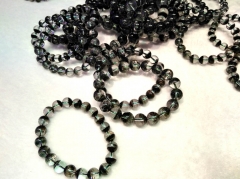 AAA grade  Natural black rutilated quartz Round Bracelet jewelry 8inch for gift 10\12\14\16\18\20mm