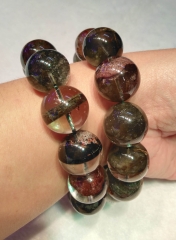 AAA grade  Natural  Green Rutilated quartz Round Bracelet jewelry8inch for gift 10\12\14\16\18\20mm