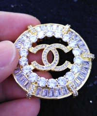 Large Charm White Silver CZ Micro Pave Brooch X Pin Flower Brooch 1 PCS Timeless Embellished Rhinestone Brooch/Pin 45mm