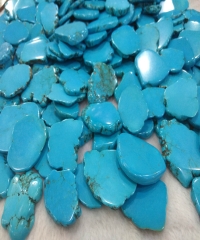 20pcs Turquoise Slab Stone 20-40mm Green Blue Phone Sockets Pop Grips Magnesite Free Form Slab Beads - Turquoise Slab