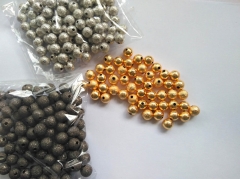 Top Quality 100pcs 4\5\6\8\10mm 18K gold Matte Round spacer Beads Solid Silver,antique silver,gold,rose g