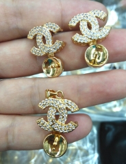 Top Quality Diamond Crystal  Pave Earrings CC Pendant -Earrings-Ring   Charm beads 1set=4pcs