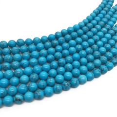 free ship --20strands 8mm turquoise dark blue veins beads for bracelet ,necklace