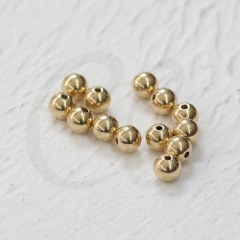 100 Pieces Raw Brass Smooth Ball Spacer - Near Round  gold smooth Round spacer Beads Solid Silver,antique silver,gold,rose g