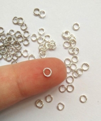 100pcs Stearling Silver Split Rings Bead ,Handcrafted Flower CloveR Round Jewelry Finding 3 4 5 6mm