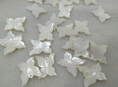Free ship --200pcs 10mm Genuine pearl Shell beads Mother of Pearl Shell Butterfly Animal Carved Connetor Pendant