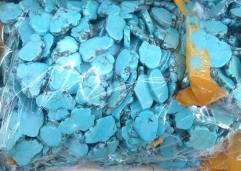 20-40mm Wholesale Aqua blue Turquoise Slices Slabs,Freeform Veins GreeN Turquoise Stone Full strand 16"L