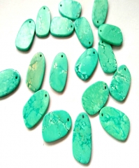 50pcs Turquoise Slices Slabs,Freeform Oval Ring Turquoise Stone earrings 13x15mm 13-20mm