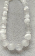 6mm 8mm 10mm 12mm 16mm -Natural Selenite White Smooth Polished Round Gemstone Beads Size Wholesale for necklace bracelet Full strand 16"