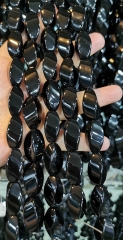 AA grade-Genuine Brazil Onyx Black Agate Gemstone -8-30mm Cubic Barrel Drum twist beads full strand 16&quot;