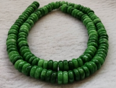 Lite Green Jade Stone Crystal heishi wheel coin discabacus spacer beads 6-12mm emeral green -lite green-dark green - Full Strand