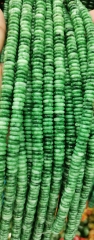 Lite Green Jade Stone Crystal heishi wheel coin discabacus spacer beads 6-12mm emeral green -lite green-dark green - Full Strand