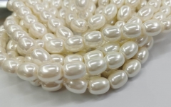 Full strand 16&quot; --Natural Sea Shell Pearls beads,White shell jewelry drum rice barrel -drop teardrop pear loose bead 6-20mm
