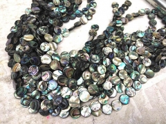 8101214mm Genuine Rainbow abalone shell coin Disc Wholesale beads 16&quot; strand