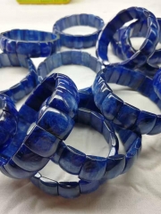 KYANITE BEADS Square Rectangle 12X16mm Grade AA Quality Natural Blue Gemstone Bangle Kyanite Bracelet 8&quot; Strand