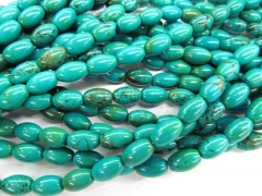 2strands 10x20mm Tibetant Turquoise stone drum rice barrel bicone Bule Green spacer Bead