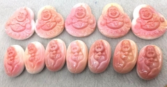 Queen Conch Shell jewelry Pink red oval egg Buddha carved conch cabochons Conch Pendant 20-45mm 1pcs