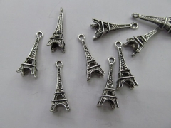 free ship-- 50pcs 15-20mm Deluxe Cross Pair Tower Charm Collection Antique Silver Tone Pendant Finding