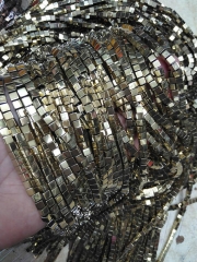 Full strand 16&quot; Hematite Beads cube Squar Box Hexagon Bronze Rainbow Silver Gold Gunmetal Hematite Jewelry Loose Beads 468mm