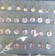 12strs Neckalce Zodiac Alphabets Letter Beads ,Animals shell jewelry Mother of Pearl Alphabet Beads , Mother Of Pearl Letter Bea