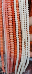 2-8mm Coral Jewelry Faceted Abacuse -heishi beads - red -Pink-Oranger-White bamboo coral beads -beads - ocean shell beads wholes