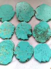 4pcs --Stone Cabochon Turquoise Slab turquoise stone cabochon green blue slab freeform flat nuggets bead belt finding