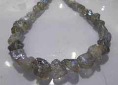 Grey Purple Blue coated clear quartz rock crystal Raw facet Freeform rough nuggets loose gemstone beads 16inch