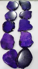 Full strand 16&quot; Purple Violet Turquoise stone Black --Blue Red White Magnesite Free Form Slab nuggets bead necklace-pendant
