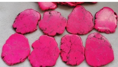 10pcs Turquoise Slab turquoise stone cabochon card slab freeform Veins flat nuggets bead finding 40-100mm(4&quot;)  Pink Red