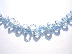 20%off--2strands Rock Crystal quartz genuine clear white blue green amethyst quartz bead teardrop drop briolette wholesale beads