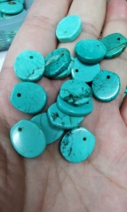 Top Drilled -  24pcs Turquoise Slab Pendant 13x15mm 13x22mm  matrix stone cabochon  freeform  drop  ring earring charm bead   Focal DIY