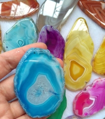 Bulk 6pcs  Freeform slab Agate Pendant bead gemstone organic shape slice Black- Yellow - Black - Blue - Brown - White - Gray-Red