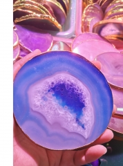 80-100mm(4") Extra Large Agate Coasters - Rose Quartz  Slices  Geode Place Cards Craft  Phone Sockets Pop Grips phone belt Gem Free Form