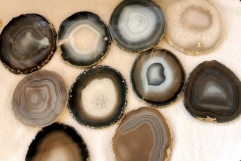 7pcs 2-3inch black Agate Place Cards Blank Geode Wedding Crystals coaster onyx Slices Wholesale Slabs freefrom coin Stone 1pcs