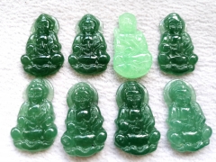 Top drilled --40mm(1.6") Canadian Jade Thai Buddha Carving -Natural Green Jade carving, Jade Buddha Pendant -cabochon