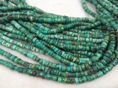 16" strand  Natural turquoise beads 6-8mm Graduated turquoise rondelles, organic natural heishi wheel roundels