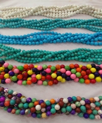 Wholesale  stone Turquoise 4mm 6mm 8mm 10mm 12mm round  Beads Stabilized Turquoise  Spacer Beads Handmade full strand 16inch