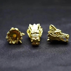 Wholesale 20pcs Gold black silver Dragon Panther Head Brass Spacer Beads, Animal Head Space Beads 12x16mm