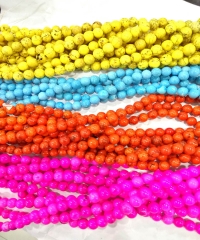 Wholesale  stone Turquoise 4mm 6mm 8mm 10mm 12mm round  Beads Stabilized Turquoise  Spacer Beads Handmade full strand 16inch