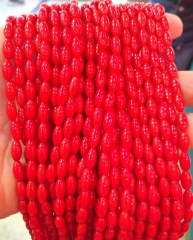 High Quality Red Coral rice beads, smooth Egg oval beads 3-10mm  red, pink, orange white, 16 inch