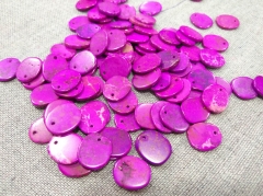 24pcs Fuchsia Pink  Turquoise  Slab Oval bead clip on charm pendant, fits link charm bracelet 13-18mm