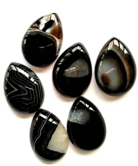 5pcs genuine oynx  Black veins  slice agate gemstone drop teardrop slab cabochon Bead DIY 40-60mm