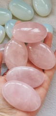 60mm(2.4") Chrysoprase -river jasper- Genuine Pink crystal Opalite Palm Stone Rose Quartz Palm Stones Oval Egg Worry stone crystal  Gift