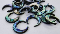 5cs Genuine Abalone shell Double Horn,Crescent Moon beads,,shell beads,sea shell beads,Paua Abalone,natural 20-25mm