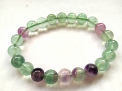 4-12mm rainbow fluorite bracelet 8inch- elastic bracelet - crystal - healing crystal bracelet  jewelry gift
